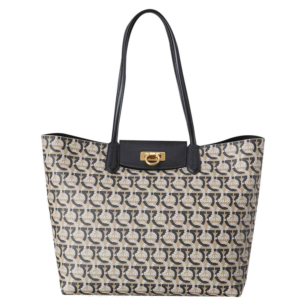 FERRAGAMO(USED)페레가모 간치니 샌드 토트백